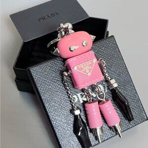 Prada Pink and Black Robot Key Holder